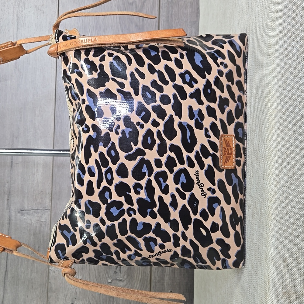 Consuela Leopard Print Crossbody Bag with Pink Strap - Picture 2 of 14